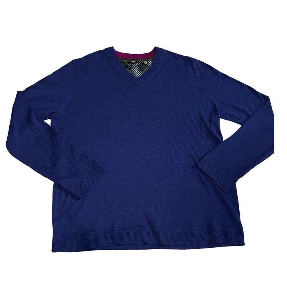 Ted Baker London Noel Wool/Cashmere Blue Knit Sweater Men UK Size 6 (2XL) Luxury
